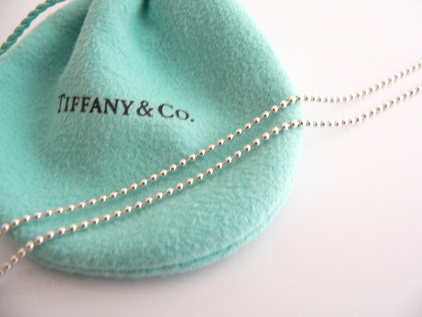 Tiffany & Co Silver Graduated Bead Dangle Ball Drop Necklace Pendant Gift Pouch