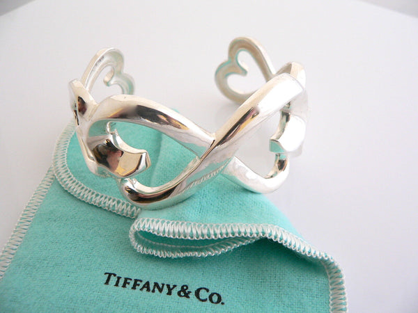 Tiffany & Co Double Loving Heart Cuff Bangle Bracelet Gift Love Silver Picasso