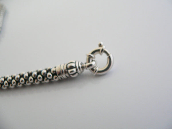 Lagos Caviar Silver Multi Bead Link Necklace Pendant Hook Chain Heavy Gift Love