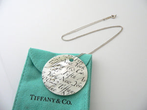 Tiffany & Co Silver Mother Pearl Necklace Notes Charm 20 In Chain Gift Pouch Art