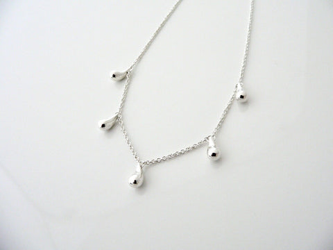 Tiffany & Co Peretti 5 Teardrop Necklace Pendant Charm Chain Gift Love Silver