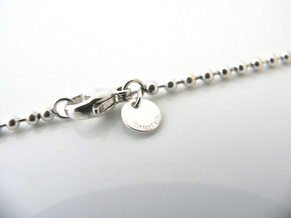 Tiffany & Co Silver Necklace 4 Pendant Charm 21 Inch Bead Chain Longer Gift