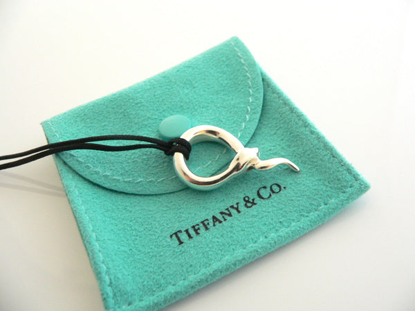 Tiffany & Co Peretti Snake Necklace Pendant Charm 18 In Silk Cord Nature Gift