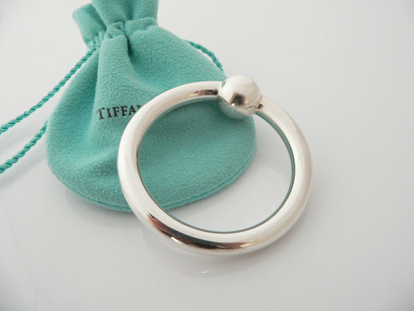 Tiffany & Co Sterling Silver Circle Baby Rattle Teether Rare Gift Pouch Love