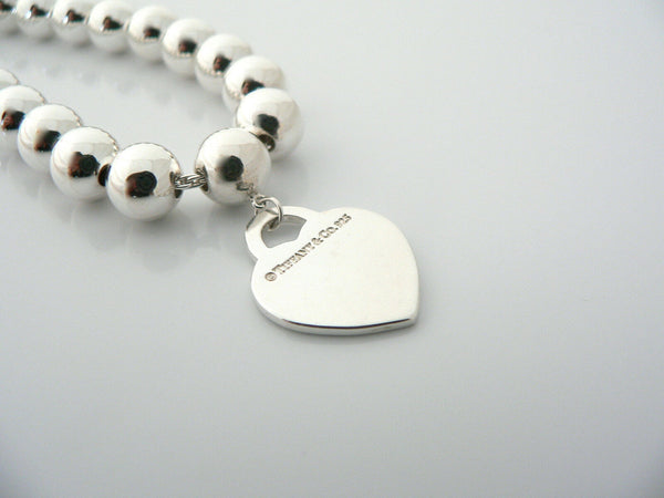 Tiffany & Co Return to Tiffany Silver Heart 8 MM Ball Bead Round Bracelet Gift