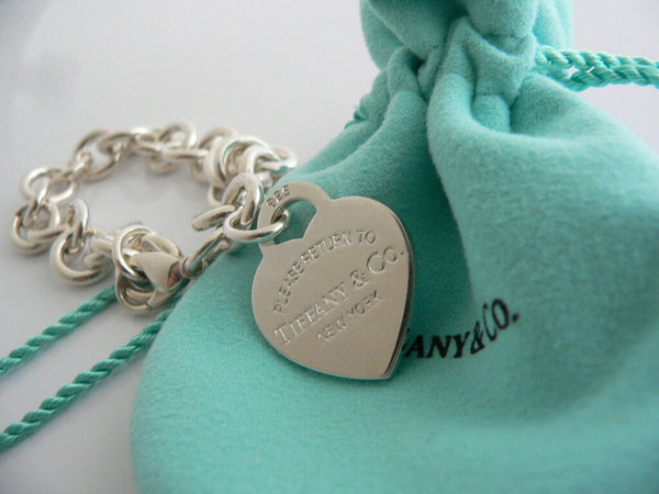 Tiffany & Co Silver Return to Tiffany & Co Heart Tag Bracelet Bangle Gift Pouch