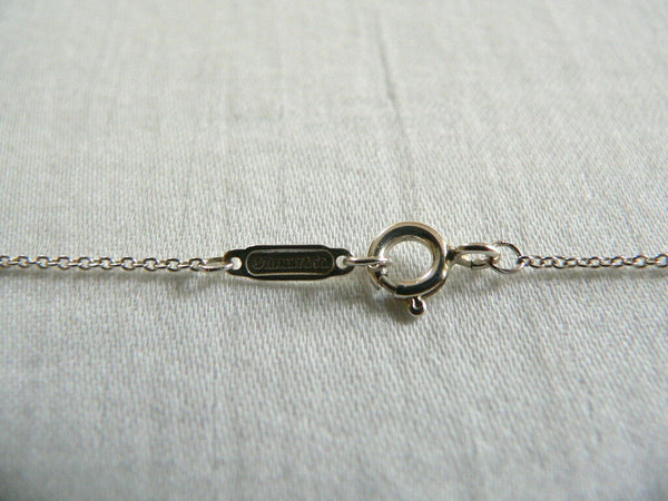 Tiffany Co Silver Diamond Heart Key Necklace Pendant Charm Chain Love Gift