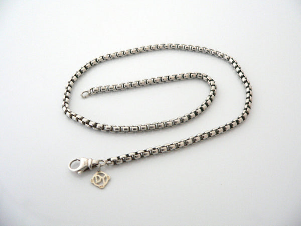 David Yurman Silver 14K Gold Box Link Necklace Chain Pendant Gift Venetian Cool