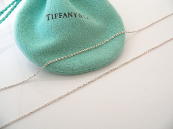 Tiffany & Co Silver Onyx Heart Necklace Pendant 20 In Chain Gift Pouch Gemstone