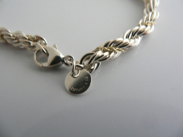 Tiffany & Co Silver 18K Gold Rope Bracelet Bangle Chain Gift Love Classic Cool