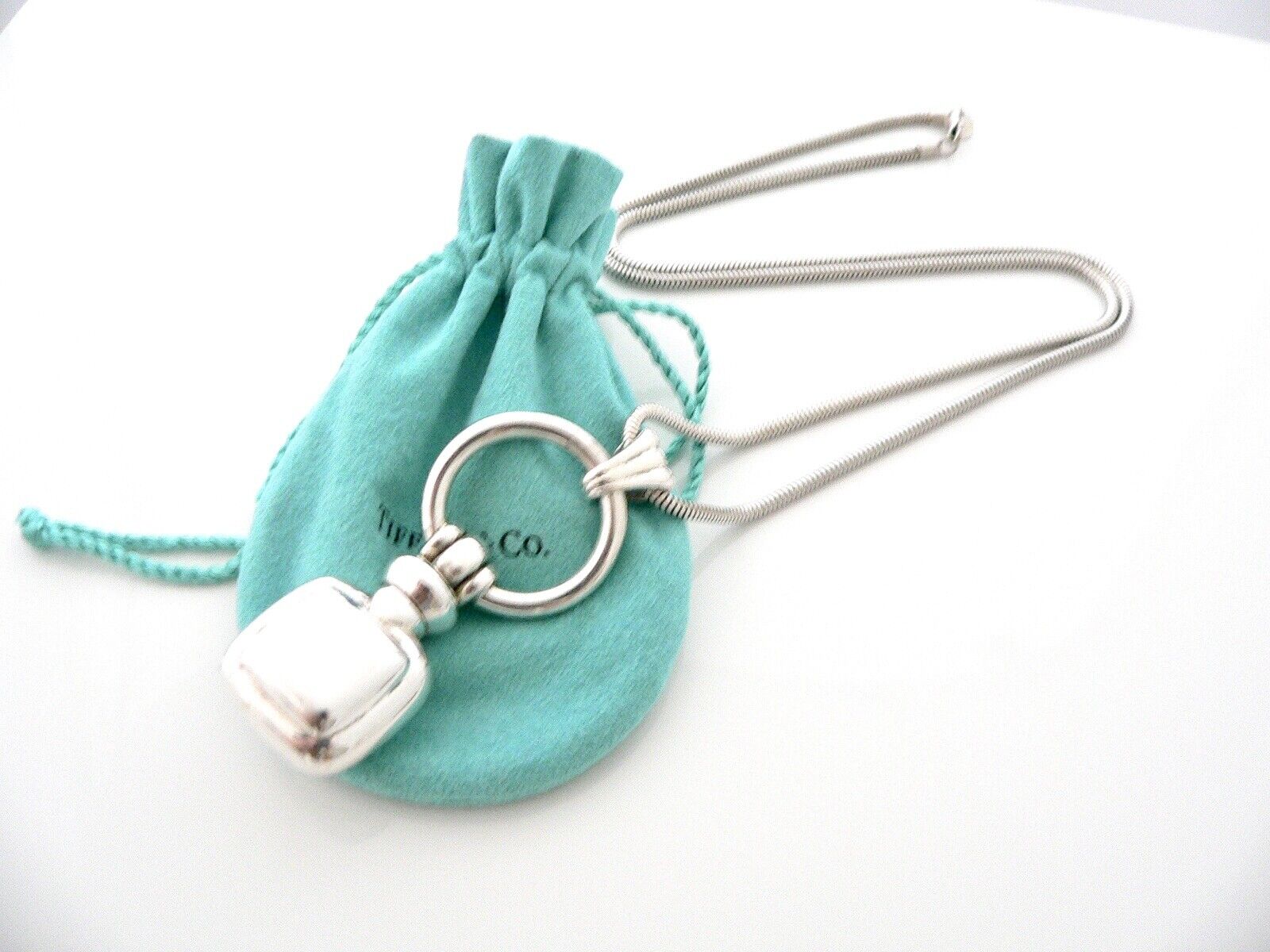 Silver Necklace w/ Perfume Bottle Charm