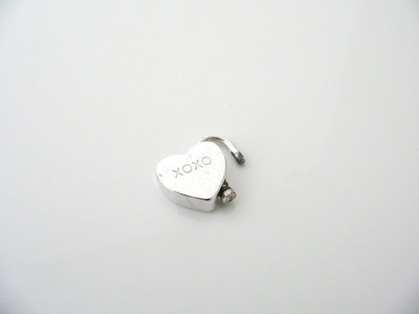Tiffany & Co Silver Love Kisses XOXO Heart Padlock Pendant Charm Gift Love