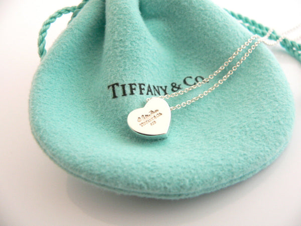Tiffany & Co Diamond Heart Necklace Silver Pendant Charm Chain Love Gift Pouch