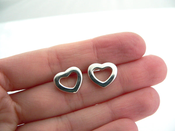 Tiffany & Co Heart Earrings Silver Open Studs Gift Love Peretti Statement T CO