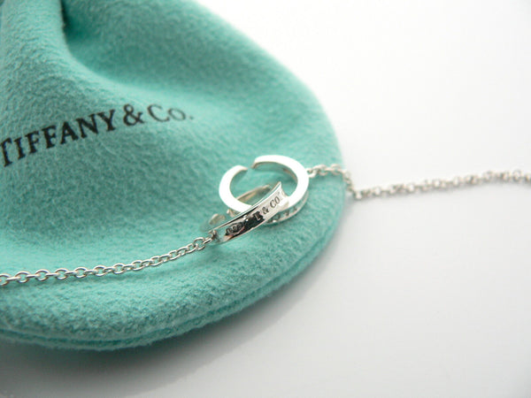 Tiffany & Co Silver 1837 Interlocking Circles Necklace Chain Gift Pouch Love Art