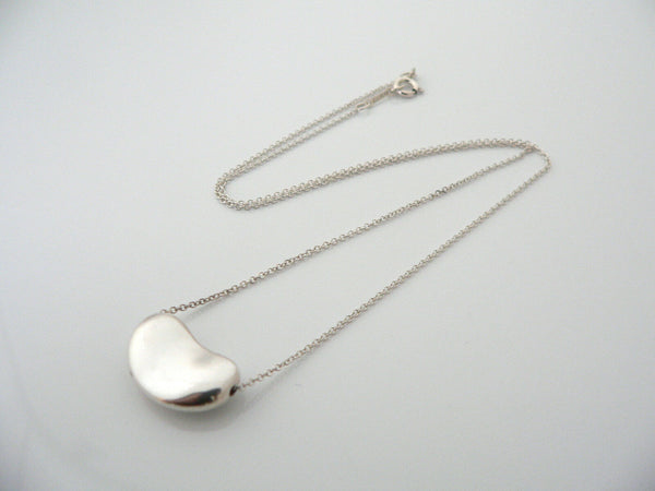 Tiffany & Co Silver Peretti Bean Necklace Pendant Medium Charm Chain Gift Love