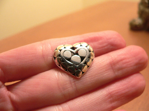 John Hardy Silver Kali Heart Stone Texture Pin Brooch Rare Love Gift Anniversary