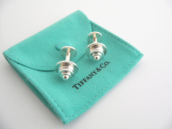 Tiffany & Co Silver Picasso Tiered Round Cuff Link Cufflink Cuff Links Gift Love