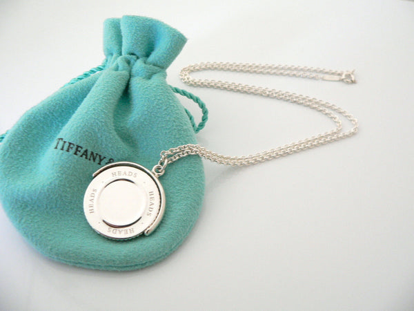 Tiffany & Co Heads Tails Necklace Coin Flip  Pendant Charm Chain Love Gift Pouch