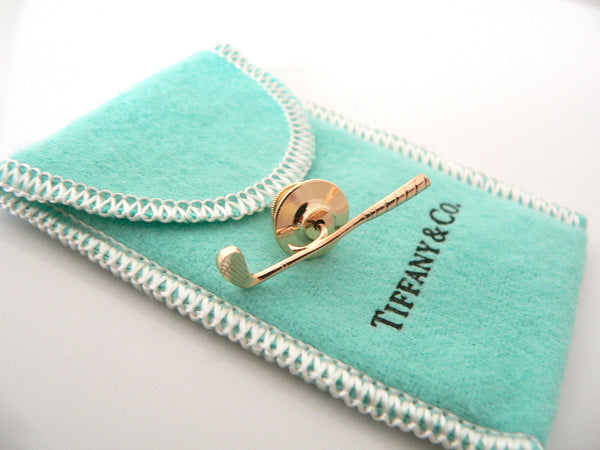 Tiffany & Co 14K Golf Club Tie Tack Clip Rare Gift Pouch Sports Lover