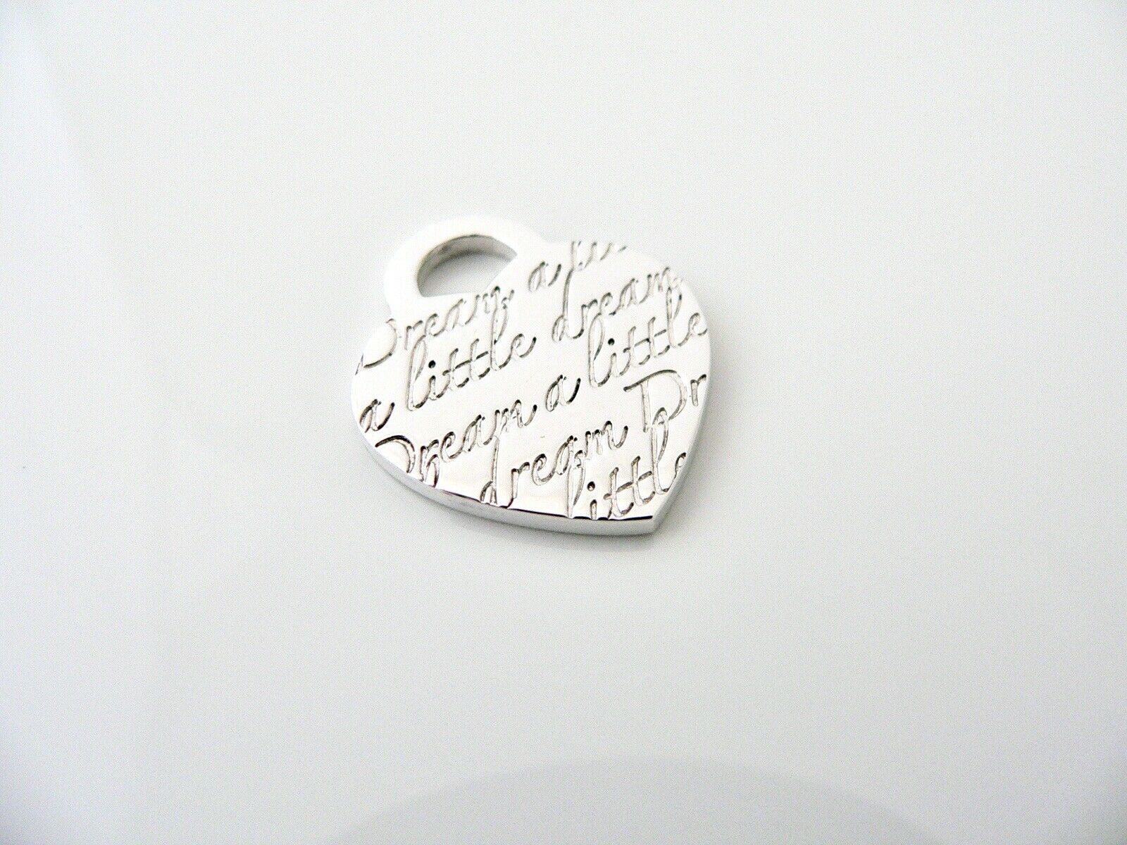 Tiffany Co Dream a Little Dream Heart Charm Silver Pendant 4