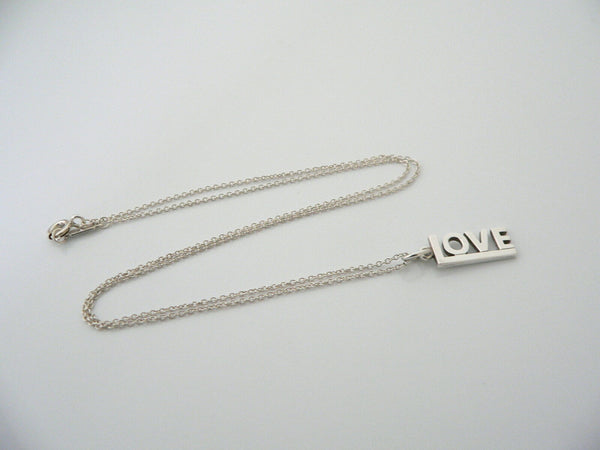 Tiffany Co LOVE Necklace Pendant Charm 17 Inch Chain Silver Heart Gift Statement