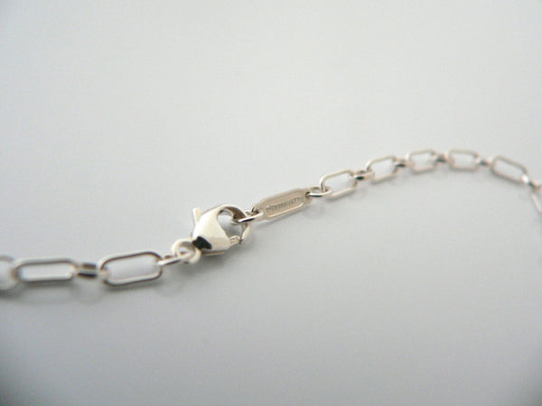 Tiffany & Co Silver Heart Key Hole Locks Bracelet Bangle Link 7.75 Inches Gift
