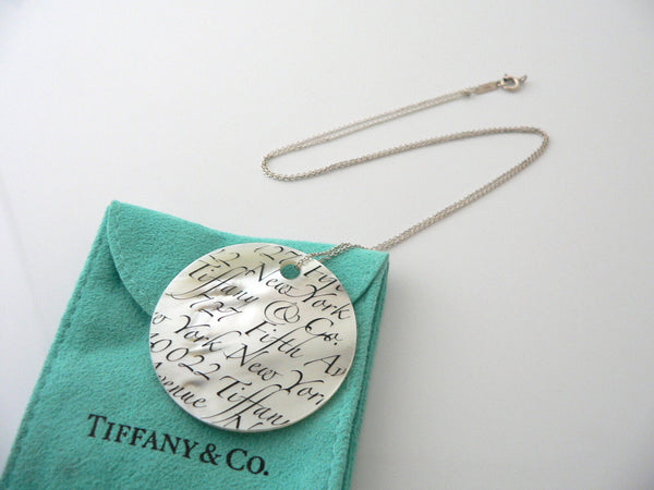 Tiffany & Co Silver Mother Pearl Necklace Notes Charm 20 In Chain Gift Pouch Art