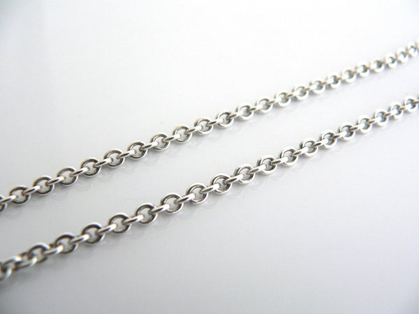 Tiffany & Co Silver 2 mm Thick Curb Chain Necklace 18 In 4 Pendants Charms Gift