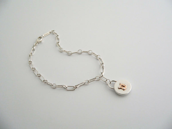 Tiffany & Co Silver 18K Gold Locks Bracelet Bangle Oval Link Chain Gift Love