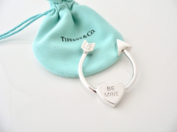 Tiffany & Co Silver Heart Arrow Be Mine Key Ring Keyring Keychain Gift Love Art