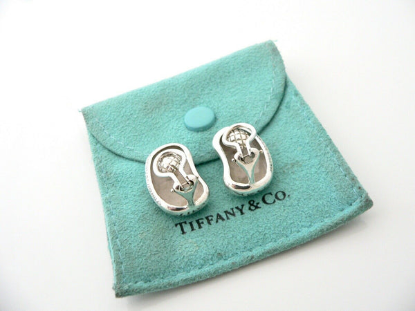 Tiffany & Co Peretti Bean Earrings Clip On Gift Pouch Love Vintage Rare