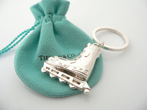 Tiffany & Co Silver Rollerblade Skate Keyring Keychain Ring Chain Pouch Love Art