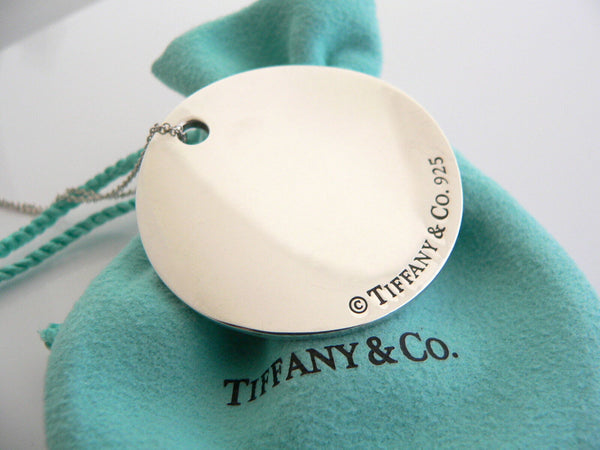 Tiffany & Co Silver Large Notes Round Circle Necklace Pendant 18.2 In Chain Gift
