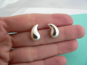 Tiffany & Co Silver Peretti Silver Medium Tear Teardrop Earrings Gift Love Rare