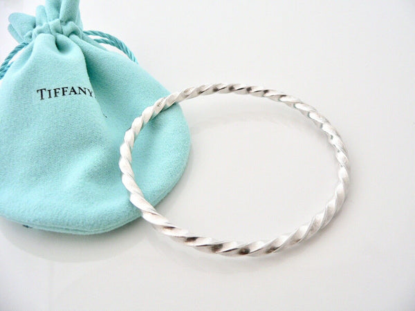 Tiffany & Co Twist Bangle Bracelet Twirl Excellent Silver Gift Pouch T and Co