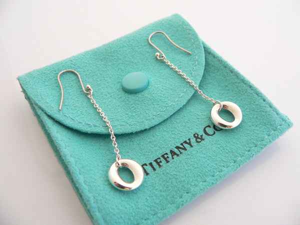 Tiffany & Co Silver Peretti Sevillana Dangling Dangle Earrings Gift Pouch Love