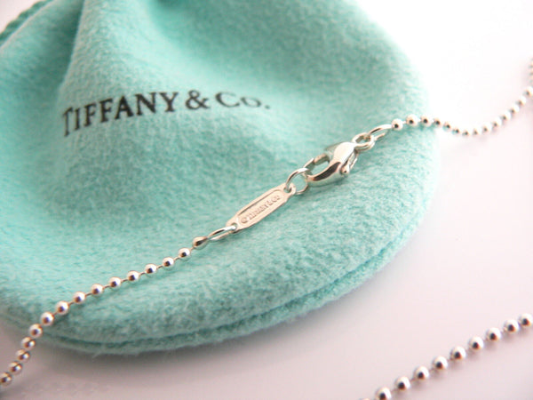 Tiffany & Co Silver Graduated Bead Dangle Ball Drop Necklace Pendant Gift Pouch