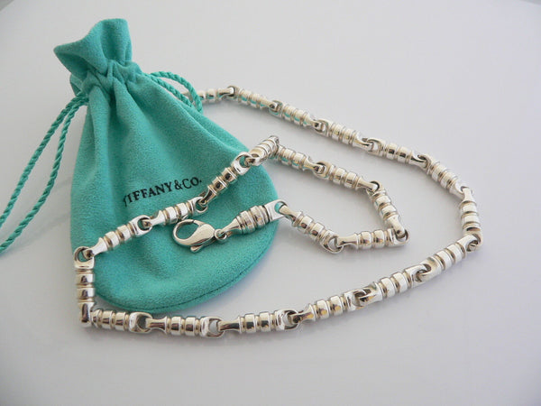 Tiffany & Co Silver Picasso Groove Link Necklace 20 inch Chain Gift Pouch Love