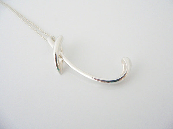Tiffany & Co Silver Peretti Large Alphabet T Necklace Pendant Charm Chain Gift