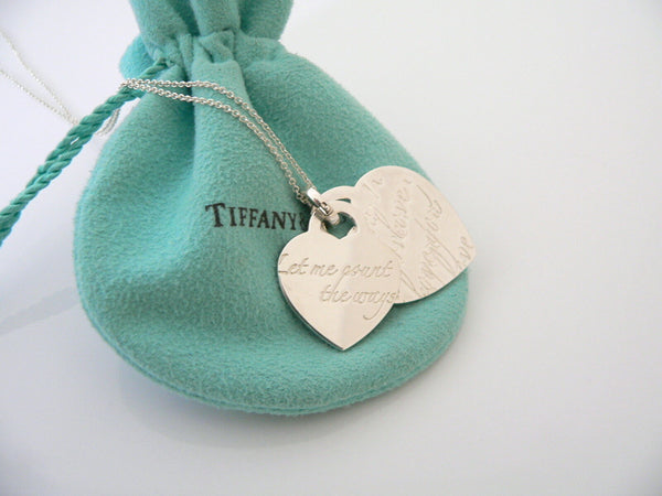 Tiffany & Co Silver Let me Count the Ways I Love You Heart Necklace Pendant Gift