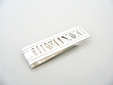 Tiffany & Co Atlas Stencil Money Clip Classic Cool Sterling Silver Man Gift