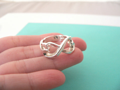 Tiffany & Co Silver Picasso Loving Heart Ring Band Sz 6.5 Infinity Gift Love