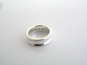 Tiffany & Co Sterling Silver Concave Circle Ring Band Sz 5.5 Gift Love Statement