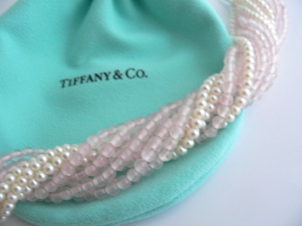 Tiffany & Co Pearl Bracelet Torsade Multi Strand Bangle Chain Love Gift Pouch