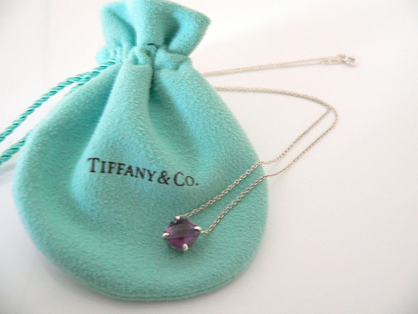 Tiffany & Co Amethyst Necklace Silver Gemstone Pendant Charm Gift Love Sparklers