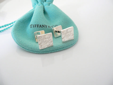 Tiffany & Co Notes Cuff Links Square Cufflinks Man Office Gift Pouch Love Cool
