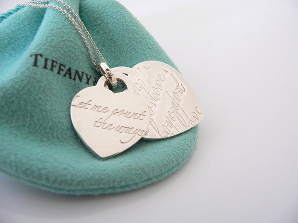 Tiffany & Co Silver Let me Count the Ways I Love You Heart Necklace Pendant Gift
