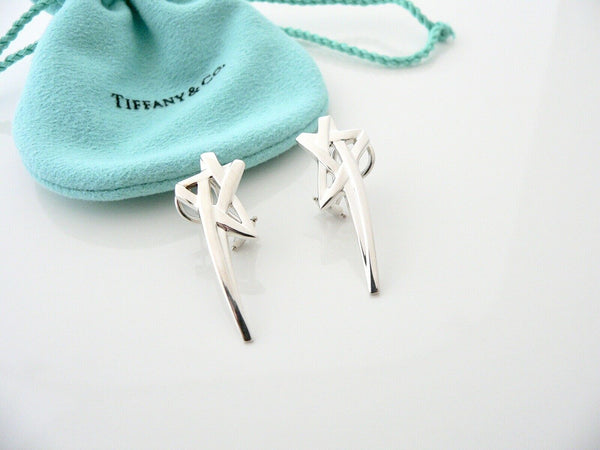 Tiffany & Co Silver Picasso Shooting Star Earrings Studs Gift Pouch Love Art