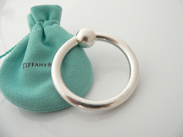 Tiffany & Co Silver Circle Baby Rattle Teether Mint No Dings Gift Pouch Love